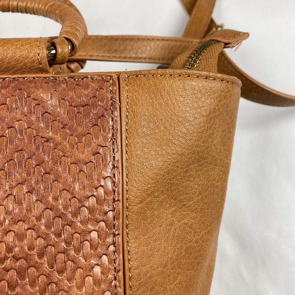 Anthropologie Tobacco Mini Crossbody Purse Brown Textured - Picture 3 of 16